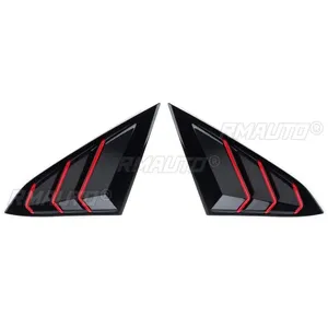 Civic Car Side Rear <b>Window</b> Louver Shutter <b>Cover</b> Glossy Black Red Style for Honda Civic 10th Gen 2016-2020 Car Accessories - Product Image 5
