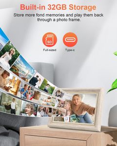Cornice digitale bianco 10.1 pollici con archiviazione 32GB ad alta risoluzione cornici Touch Screen tramite APP gratuita per condividere <span class=keywords><strong>foto</strong></span> e Video - Product Image 5