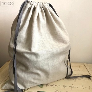 Sacchetti di pane con coulisse <span class=keywords><strong>in</strong></span> puro lino borsa <span class=keywords><strong>in</strong></span> <span class=keywords><strong>tessuto</strong></span> di cotone di lino stampato personalizzato rustico riutilizzabile puro al 100% - Product Image 4