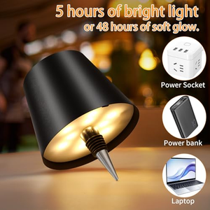 Lampe de table moderne RGB en forme de bouteille de vin, sans fil, rechargeable, à commande tactile, portable, pour restaurant, avec abat-jour intégré - Product Image 4