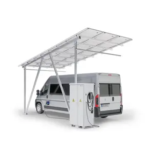 Soloport Brand SP40/5-1Aw Include Wallbox Solar Panels And Control Cabinet Aluminium Structure Extension Carport For Campers