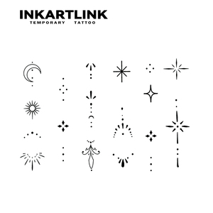 Pegatina de <span class=keywords><strong>Tatuaje</strong></span> Temporal Personalizada para Dedos, Diseño <span class=keywords><strong>Minimalista</strong></span> de <span class=keywords><strong>Luna</strong></span>, Estrella y Puntos, Arte Corporal Semipermanente de 15 Días, Estética Herbal, Venta al Por Mayor - Product Image 4