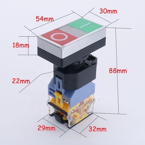Nút hai vị trí LA38-11DRG công tắc hai vị trí màu đỏ và màu xanh lá cây bắt đầu dừng nút tự đặt lại 1no1nc 12V 24V 220V - Product Image 3