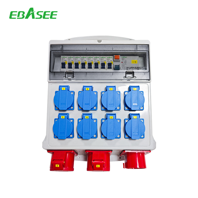 Customizable Power Distribution Box IP44 ABS Waterproof  Industrial Socket Box for Construction Site Temporary Power Supply