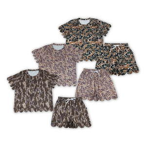 En stock: Conjuntos de verano de camuflaje para mujer con diseño festoneado, ropa de moda al por mayor, alta calidad, boutique, para mamá e hija, precio de fábrica, ropa Hunt - Product Image 3