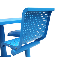 Mobilier d'extérieur table de pique-nique commerciale en acier et 4 chaises d'extérieur restaurant jardin patio table à manger en métal avec chaise