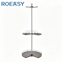 ROEASY KC811 Panier à vêtements d'angle moderne réglable à 3 niveaux et rotatif à 360° pour dressing en L