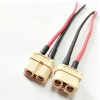 Arnés de Cables con Conector Hembra XT60, Cable de Alimentación de Silicona Rojo/Negro de 14AWG para Batería Lipo RC, Drones y Aplicaciones Eléctricas