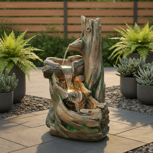 Fuente de Agua en Cascada <span class=keywords><strong>para</strong></span> <span class=keywords><strong>Jardín</strong></span> - Fuente con Luz LED de Aspecto de Piedra en Cascada, Decoración de Agua <span class=keywords><strong>para</strong></span> Patio y <span class=keywords><strong>Jardín</strong></span> de Fácil Instalación - Product Image 3