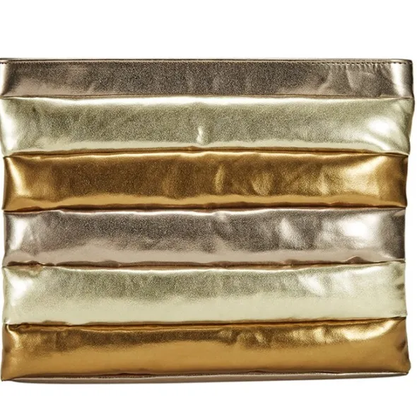 Wholesale Latest Design Women Evening Clutch Party Bag Metallic Puffy Panel Clutch Bag