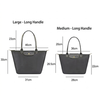 Sac fourre-tout pliable en nylon 2026 pour femme, grand sac à bandoulière léger à longues poignées, sac de voyage réutilisable, taille L