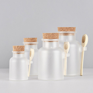 Cơ thể chà container 500ml <span class=keywords><strong>100ml</strong></span> 200ml 300 ml 10oz rỗng nhựa cơ thể Tắm muối bao bì Jar với thìa gỗ nắp - Product Image 1