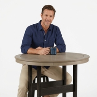 Table de bar ronde moderne pliable toutes saisons, bicolore, en PEHD, haute résistance, pour bistrot, terrasse, pub, café