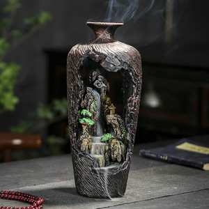 Vente en gros Brûleur d'encens à refoulement Porte-bâton d'encens en céramique Brûleur d'encensoir à cascade Arabe - Product Image 1