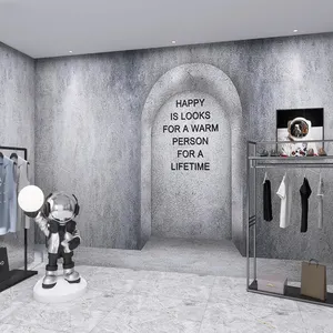 Carta da parati tridimensionale del negozio di abbigliamento per uomo con parete di cemento stile industriale 3D arco tridimensionale palestra Live Room foto sfondo carta da parati