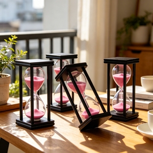 นาฬิกาทรายไม้โอเอ็มนาฬิกาทรายสี่เสาสำหรับเด็กโต๊ะเรียนและสำนักงาน - Product Image 1