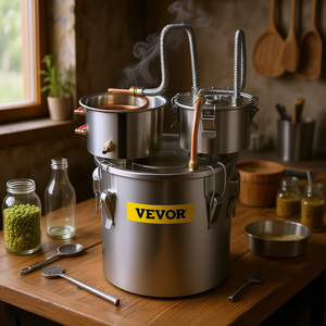 Kit de brassage maison Vevor Distiller 5 Gal 19L en acier inoxydable avec tube en cuivre et thermomètre intégré - Product Image 2