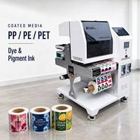 Machine d'impression d'étiquettes pour bouteilles cosmétiques, alimentation directe usine, avec tête d'impression HP et système de guidage de rouleau, imprimante d'étiquettes rouleau à rouleau