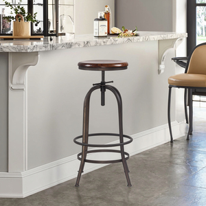 Tabouret <span class=keywords><strong>de</strong></span> <span class=keywords><strong>chaise</strong></span> <span class=keywords><strong>de</strong></span> <span class=keywords><strong>bar</strong></span> pivotant réglable pieds en métal fer antique <span class=keywords><strong>de</strong></span> luxe pour l'extérieur - Product Image 3
