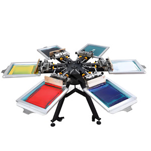 Multi Color Screen Printing Machine, 6-color 6-station Screen Printing Machine, T-shirt Printing