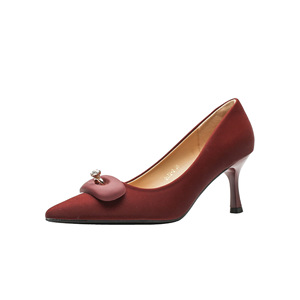 Zapatos de Tacón Alto con Punta Puntiaguda y Decoración de Cristal, Tacón de Aguja, Cuero Genuino, Sin Cordones, para Mujer - Product Image 5