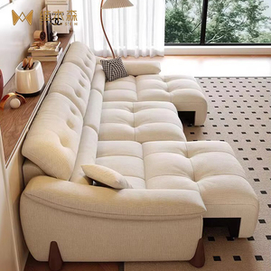 Sofá Cama Extensible Eléctrico Multifuncional de Chenilla Estilo Cremoso 2026, Sofá Recto para Sala de Estar de 1 a 4 Plazas - Product Image 3