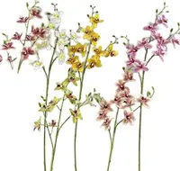 Bem projetado 3d impressão artificial singal látex 9 cabeças real touch orquídeas flor