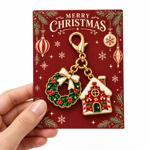 Factory Wholesale Personalized Cute enamel Keychain Custom metal 3D Design Logo Waterproof gold-plated Christmas keychain - Product Image 5