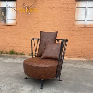 Poltrona di Design Europeo, Divano Contemporaneo per Soggiorno, Sedia Unica per il Tempo Libero, Telaio <span class=keywords><strong>in</strong></span> Acciaio Inox, Poltrona da Esterno <span class=keywords><strong>in</strong></span> Tessuto PU per Hotel - Product Image 2