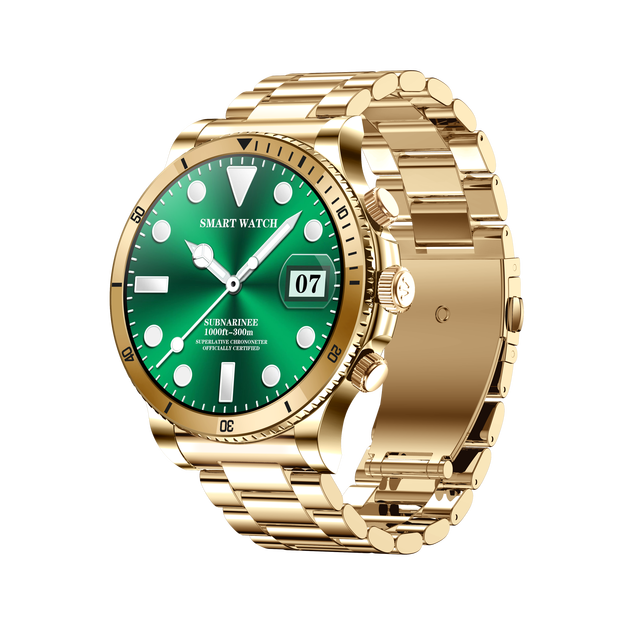 Luxury Business Sports Smartwatch OLED Display IP68 Waterproof Stainless Steel Bracelet 5-10 Days Battery Life Android OS