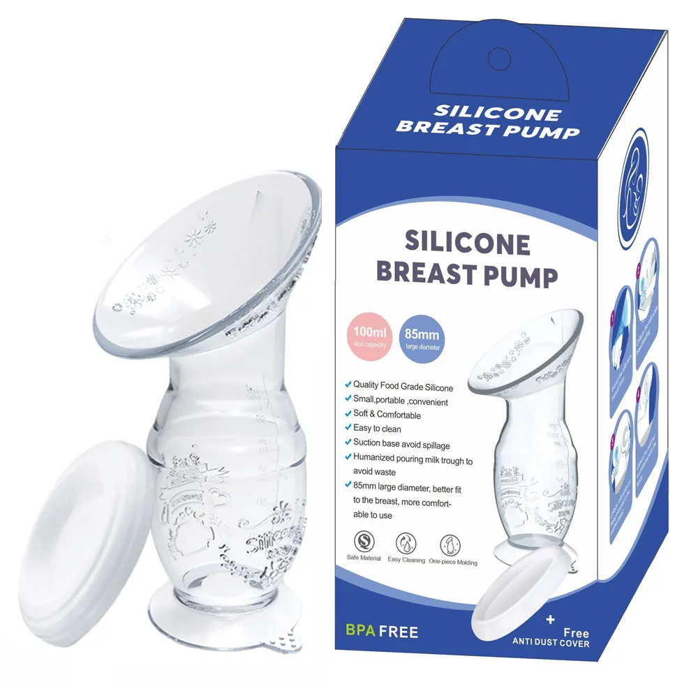 Silicone Breast Pump Milk Collector Suction Manual Breast Pump
