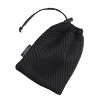 Pochette de rangement personnalisée noire en maille 3D avec cordon de serrage, pochette en maille pour téléphone et batterie externe avec cordon de verrouillage