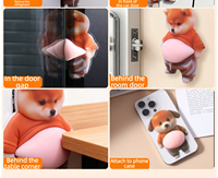 3D Shiba Inu Großbauchiges Silikon-Antikollisionspad, Türgriff-Silentkissen, Türstopper, Stressabbau-Quetschspielzeug