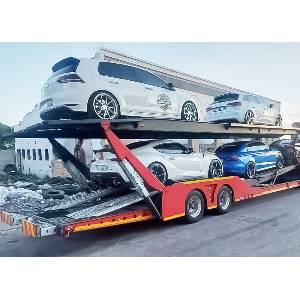 2 оси 3 оси двухэтажный автомобильный Автомобильный перевозчик грузовик прицеп транспортные прицепы для Африки