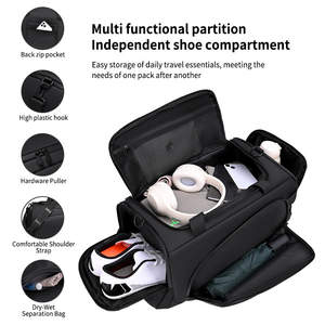 حقيبة دفل رجالية أنيقة مقاومة للماء للسفر، حقيبة رياضية محمولة متعددة الوظائف للتخزين وللتمرين، يمكن حملها على الكتف - Product Image 3