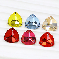 Dongzhou Cristaux Flatback Non Hotfix Coudre sur Strass Triangle Forme Perles de Cristal Accessoires de Couture pour Robe et Chaussures