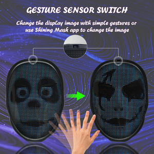 Máscaras LED Inteligentes con Control por Aplicación Bluetooth, Máscara LED con Pantalla, Programable, Cambia <span class=keywords><strong>de</strong></span> <span class=keywords><strong>Cara</strong></span>, Personaliza con <span class=keywords><strong>Fotos</strong></span> para Halloween - Product Image 3