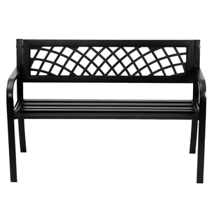 Stylish Outdoor <b>Metal</b> <b>Bench</b> 4-Person Leisure Seat for Hotel Park Mall Cafe & Gym Courtyard Public -Rest Area - Product Image 1