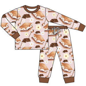 Vente en gros de pyjamas deux pièces pour enfants ensembles de vêtements de Noël vêtements de nuit de haute qualité pour tout-petits bébés filles modèle personnalisé - Product Image 2