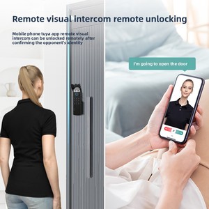 Wifi tuya thông minh vân tay mặt ID Video intercom Door Lock không thấm nước ngoài trời Bàn phím Keyless Glass Door đám mây lưu trữ dữ liệu - Product Image 4