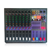 Console de mixage audio DJ professionnelle 8/12 canaux avec BT USB et 99 effets DSP pour scène, mariage, performance, karaoké