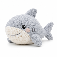Kit de crochet personnalisé pour débutants : Amigurumi Requin avec tutoriel vidéo étape par étape, crochet inclus
