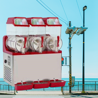 Machine à slush électrique commerciale à 3 réservoirs en acier inoxydable, distributeur automatique de boissons glacées aromatisées pour hôtels