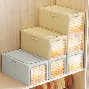 Caja de almacenamiento contenedores familia multiusos armario plegable ropa apilable organizador cajones armario caja de ropa cesta de la colada - Product Image 4