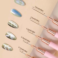 Stylo de dessin d'art d'ongle ligne ultra-fine de style japonais brosse à ongles en nylon de luxe pour l'art d'ongle avec virole sertie