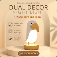 Lampe de table nordique moderne et réglable, rechargeable, personnalisée, en forme de toucan, pour chambre à coucher, décoration de nuit