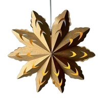 Vente en gros de lanterne de Noël suspendue en papier marron à 7 angles pour la décoration de fête de mariage