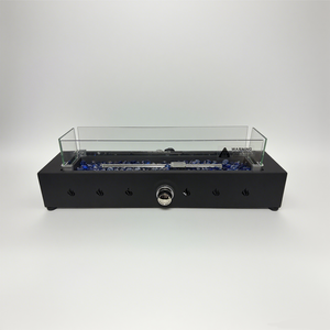 Modern Rectangular Propane <b>Fire</b> Pit <b>Table</b> Freestanding <b>Outdoor</b> Heating Fireplace with Glass Wind Guard for Patio Camping - Product Image 3