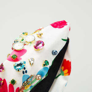 أزياء لون حجر الراين طباعة معقود عقال اللؤلؤ الشباب جميل العودة إلى المدرسة الموسم اكسسوارات الشعر الكلية - Product Image 3