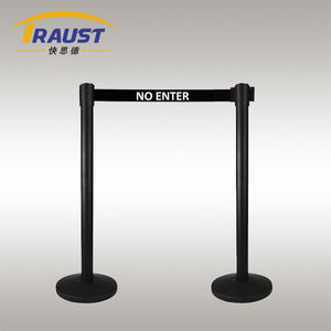 Venta al por mayor Hotel Acero inoxidable Control de multitudes Barrera Poste Marino Negro Oro Terciopelo Cuerda Trenzada Rosa Hormigón Metal - Product Image 3